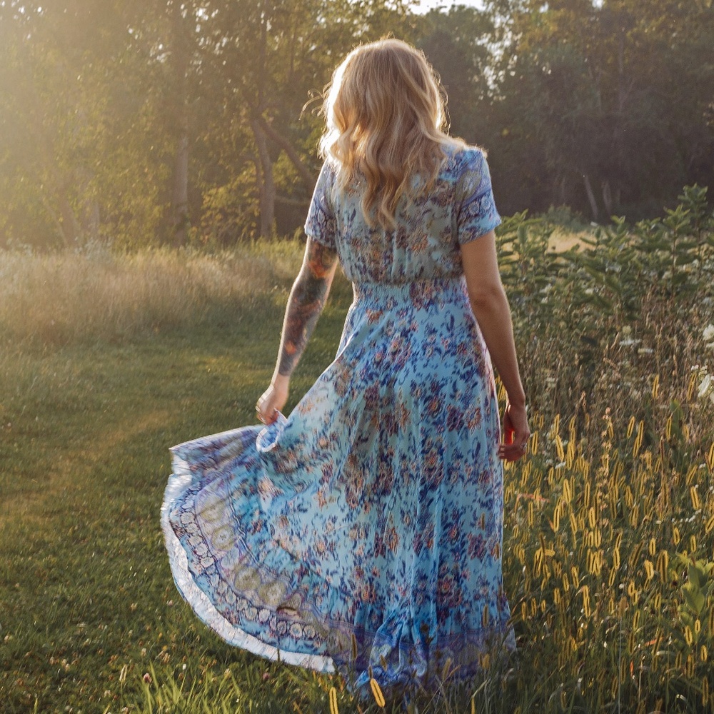 Floral short sleeve dress